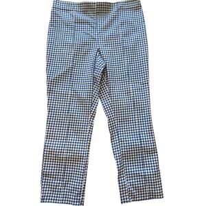 Blue White Pull-On Slim Capri Pants Jules & Leopold M Hi-Rise EUC
